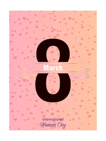 Elegante Cartel Lujo Para Día Internacional Mujer Marzo — Vector de stock