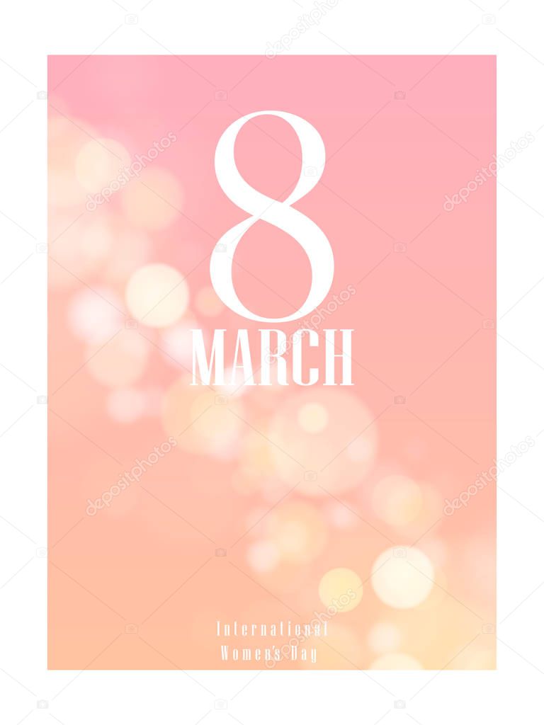 8 March, International Womens Day greeting card.