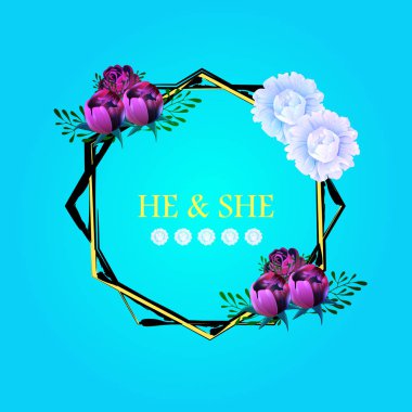 çiçek arka plan çerçeve vektörü