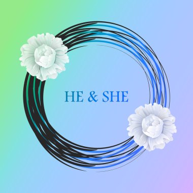 Suluboya çelenk çiçek çerçeve tasarımı