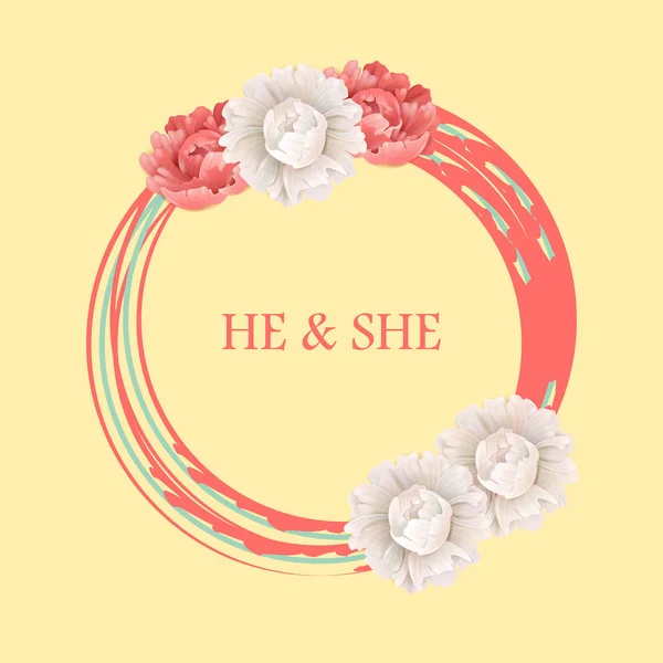 Watercolor wreath floral frame design