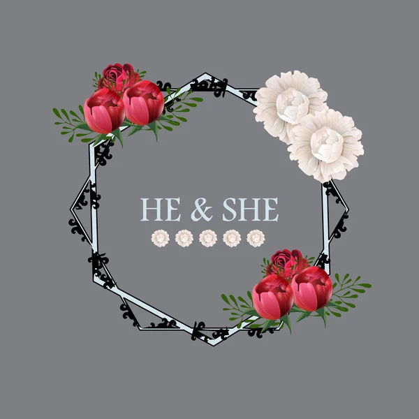 Watercolor wreath floral frame design