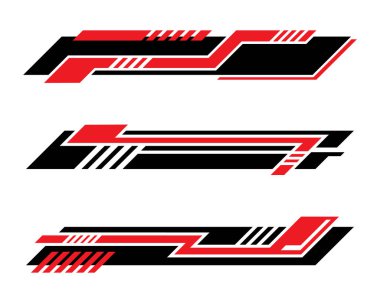 Abstract modern geometric striped racing stickers collection