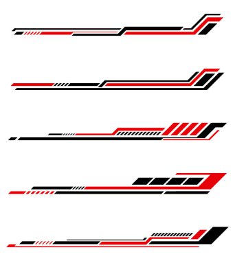 Araç ambalajı için modern yarış çıkartmaları koleksiyonu