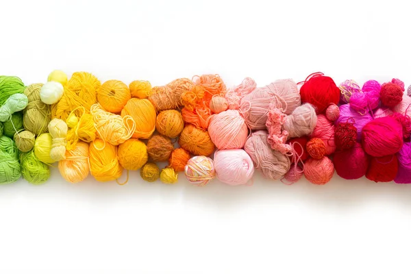 Colored Balls Yarn Knitting Needles Crocheting Yarn — Stock Photo, Image