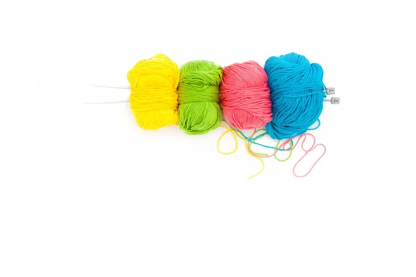 Color Yarn Strung Knitting Needles — Stock Photo, Image