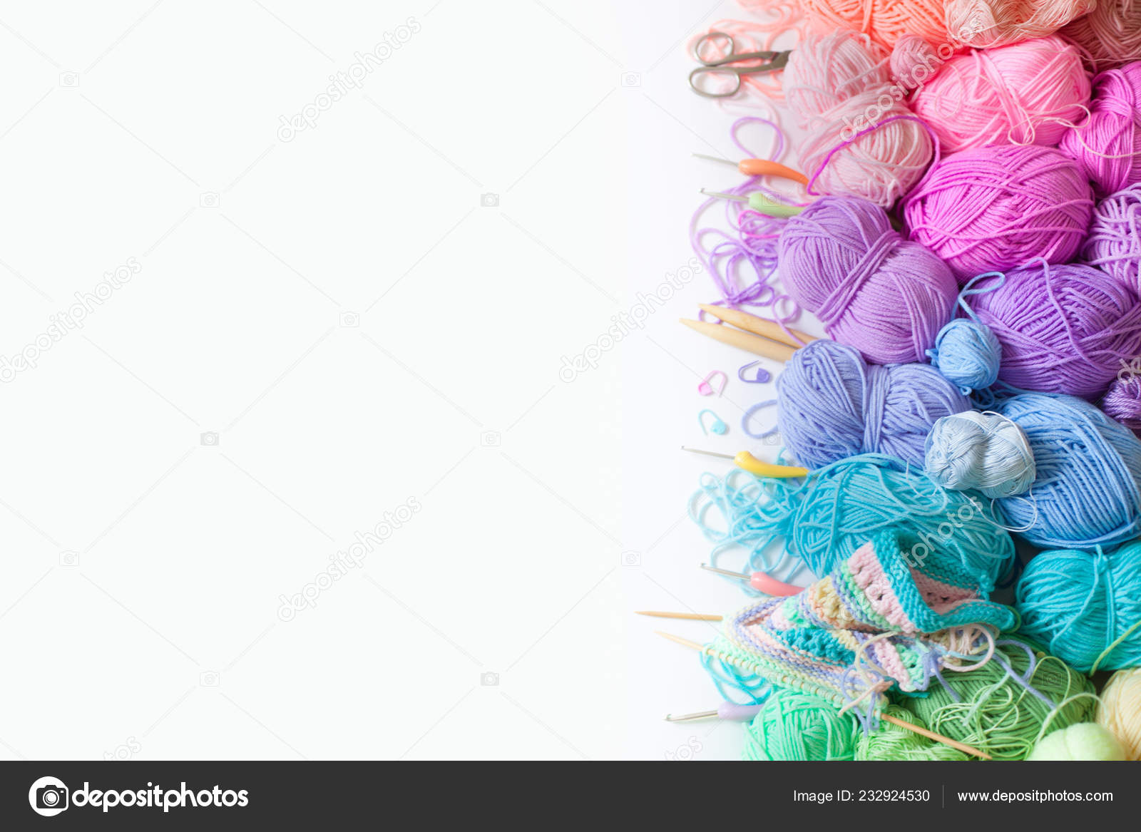Hands Knitting Hook and Crocheted Band with Wavy Color Pattern Stock Photo  by ©stock@photographyfirm.co.uk 144789123