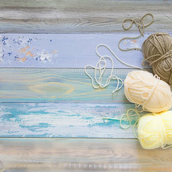 Yarn Beige Neutral Natural Tones Knitting Crocheting — Stock Photo, Image