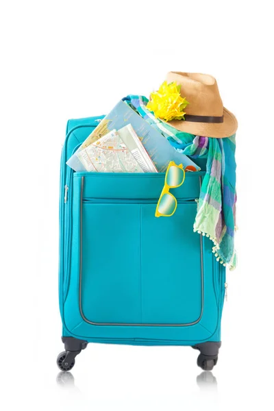 Color Travel Suitcase Suitcase Packed Vacation — Stock Photo, Image