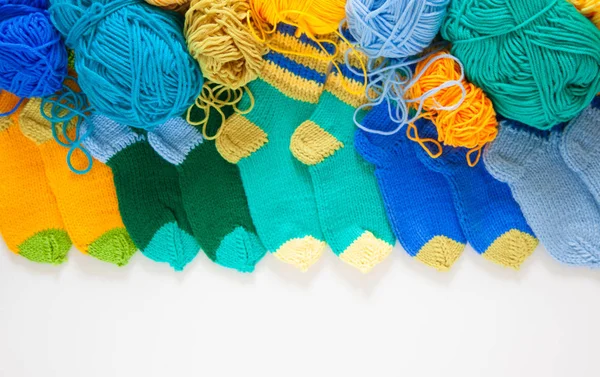 Colored Balls Yarn View All Colors Yarn Knitting Skeins Yarn — Stock Photo, Image