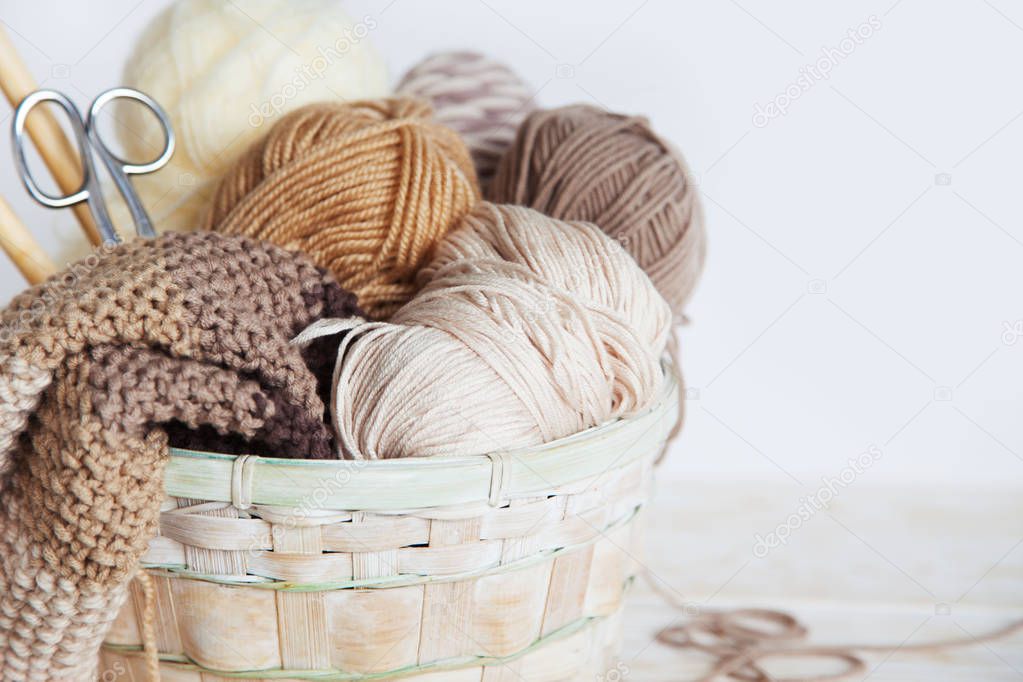 Accessories for needlework. Hobby knitting. Women's business.