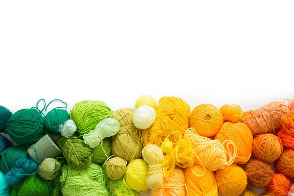 Colored Balls Yarn Knitting Needles Crocheting Yarn — Stock Photo, Image