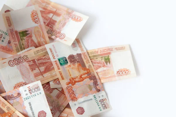 Forma Rusa Almacenar Dinero Banco Muchos Billetes Cinco Mil — Foto de Stock