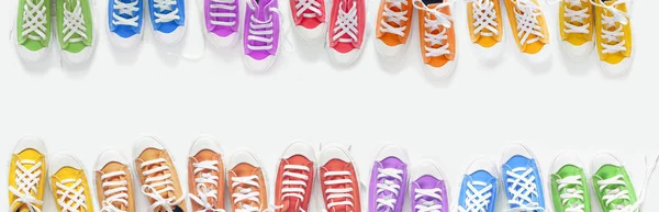 Sneakers Rooskleurig Uit Regenboog — Stockfoto