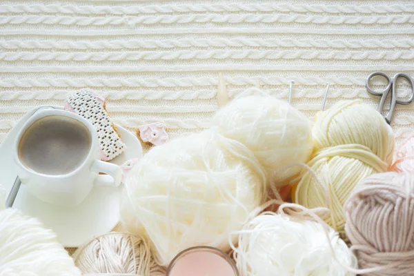 Concept Woman Hobby Knitting Work Home Earnings Needlework — Stock Photo, Image