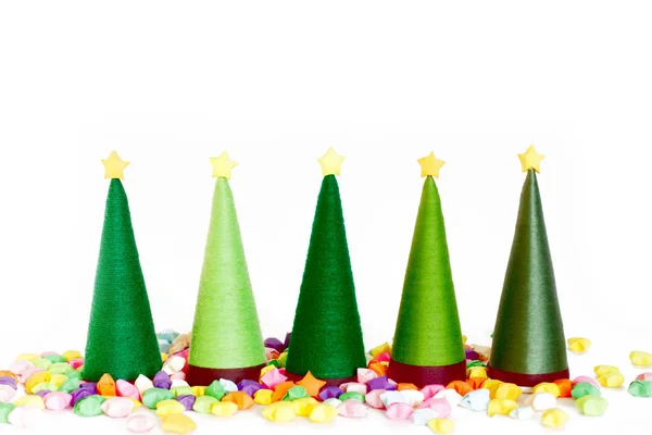 Einen Handgefertigten Alternativen Weihnachtsbaum Weißer Hintergrund — Stockfoto