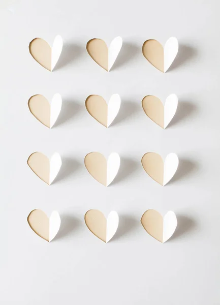 Corazones Papel Cortados Del Papel — Foto de Stock