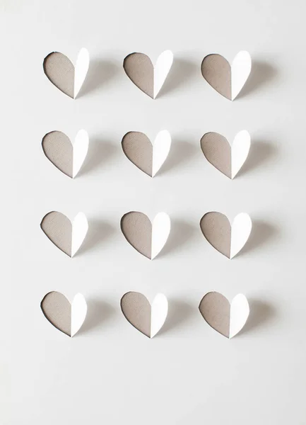 Corazones Papel Cortados Del Papel — Foto de Stock