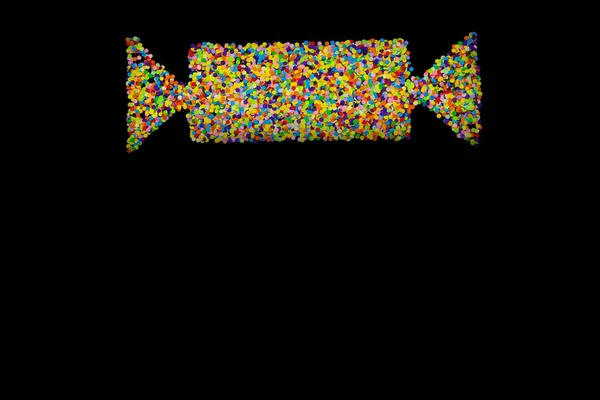 Candy Cracker Festive Colored Confetti Black Background — Stok fotoğraf