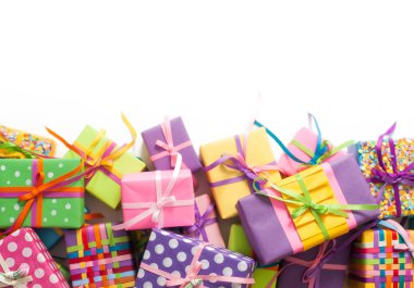 Renkli parlak kağıt rozet. Tatil hediye. Bir parti için dekorasyon. 