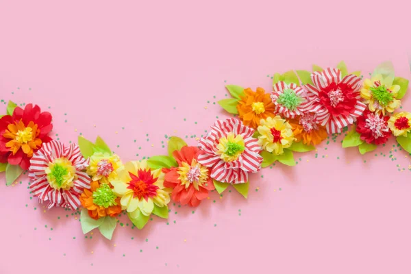 Квіти Ручної Роботи Паперу Фоні — стокове фото