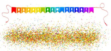 Yeni yıl dekoru. Çok renkli konfeti.