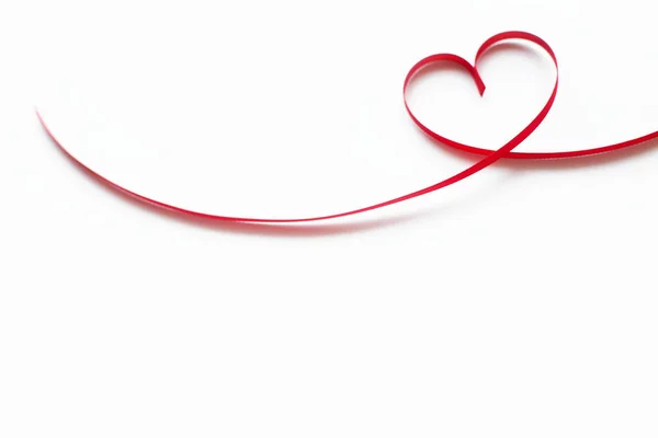 Tarjeta San Valentín Corazón Hecho Cinta Sobre Fondo Blanco —  Fotos de Stock