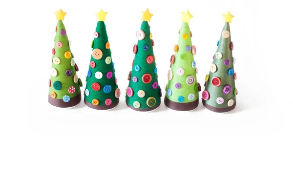 Einen Handgefertigten Alternativen Weihnachtsbaum Weißer Hintergrund — Stockfoto