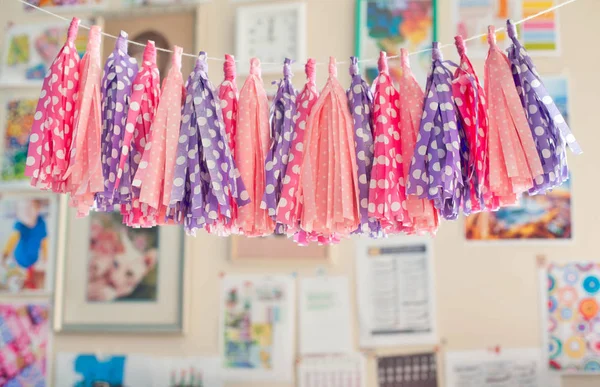 Tassel Garland Colorido Decoração Para Aniversário — Fotografia de Stock