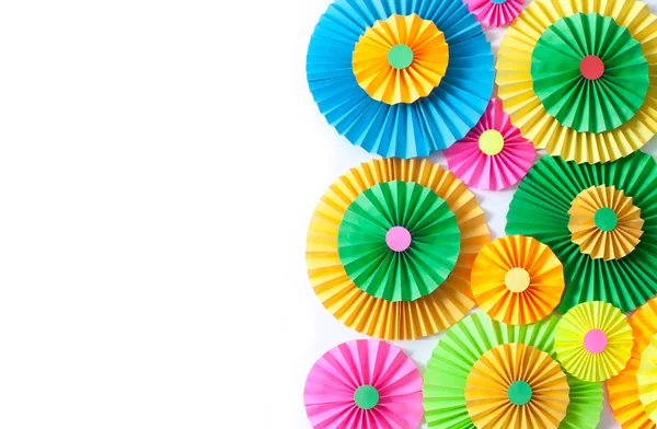 Bunte Helle Papierrosette Dekoration Für Eine Party — Stockfoto