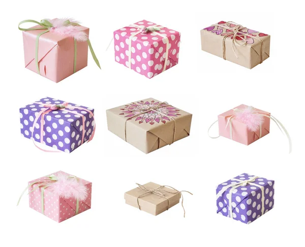 Colorful Holiday Gifts Isolate — Stock Photo, Image