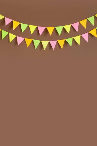 Colored flags garland background