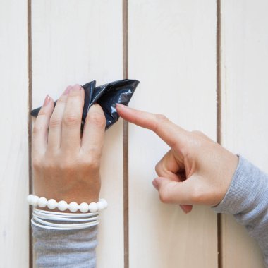 Plastik torba uzandık. Japon sistemdeki şeyler tutma. Master Class. Depolama ev kaplar