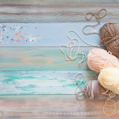 Yarn beige and neutral, natural tones, knitting and crocheting.   clipart