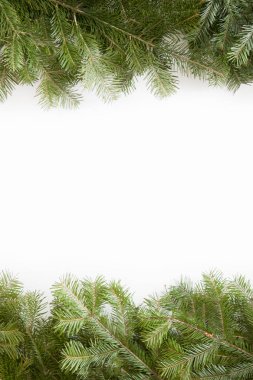 Noel yeşil kare çerçeve beyaz arka plan üzerinde izole. G