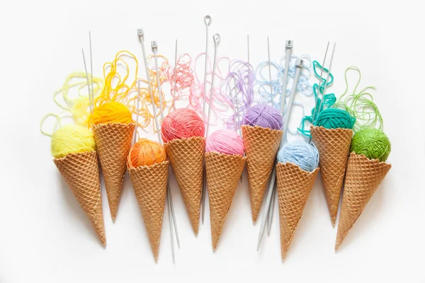 원사의 아이스크림 거짓말 색깔의 — 스톡 사진