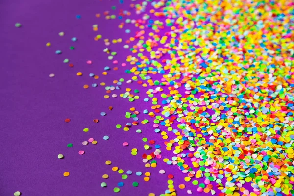 Moldura Feita Confete Colorido Lilás Violeta Fundo — Fotografia de Stock