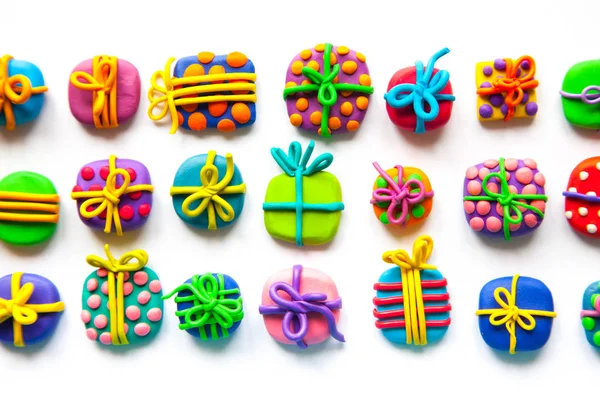 Many Small Gifts Plasticine — Stock Photo, Image