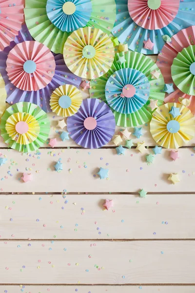 Roseta Papel Pastel Brilhante Colorida Decoração Para Uma Festa Fundo — Fotografia de Stock