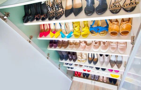 Colección Zapatos Mujer Sobre Fondo Blanco — Foto de Stock