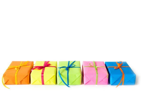 Colored Gifts New Year Christmas Birthday — Stock Photo, Image