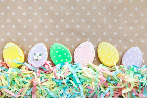 Süßigkeiten Zum Osterfest Lebkuchen Form Von Osterhasen Und Ostereiern Weiß — Stockfoto