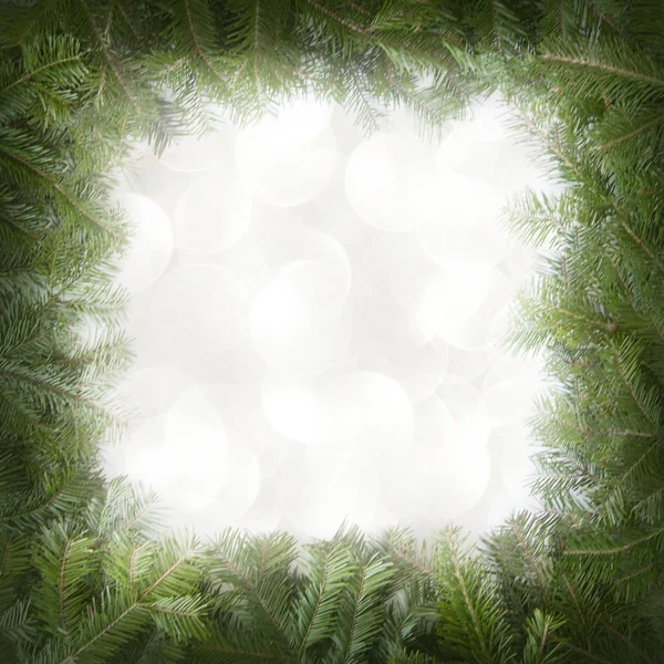 クリスマス グリーン平方フレームワークは、白い背景で隔離。G — ストック写真