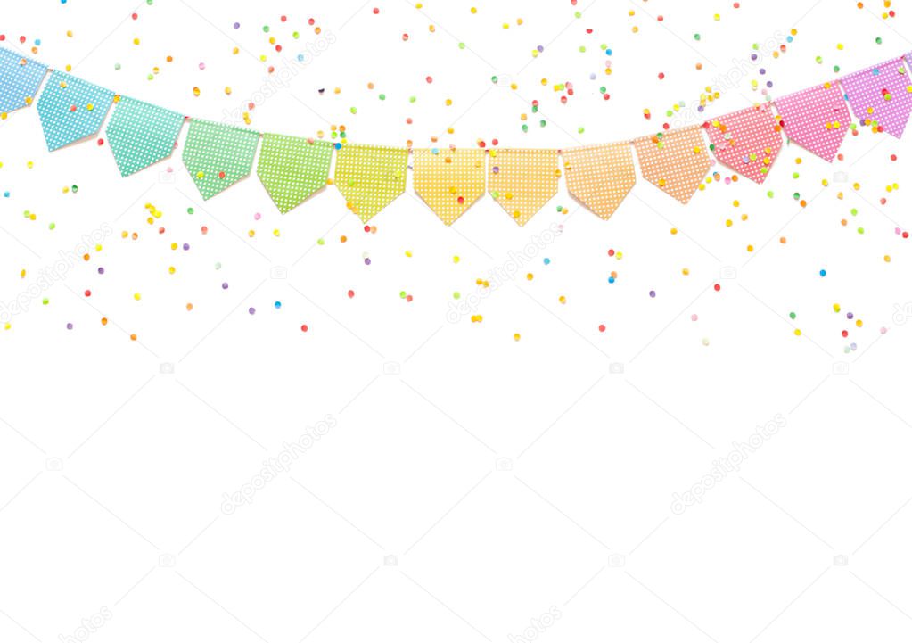 Colored flags garland background