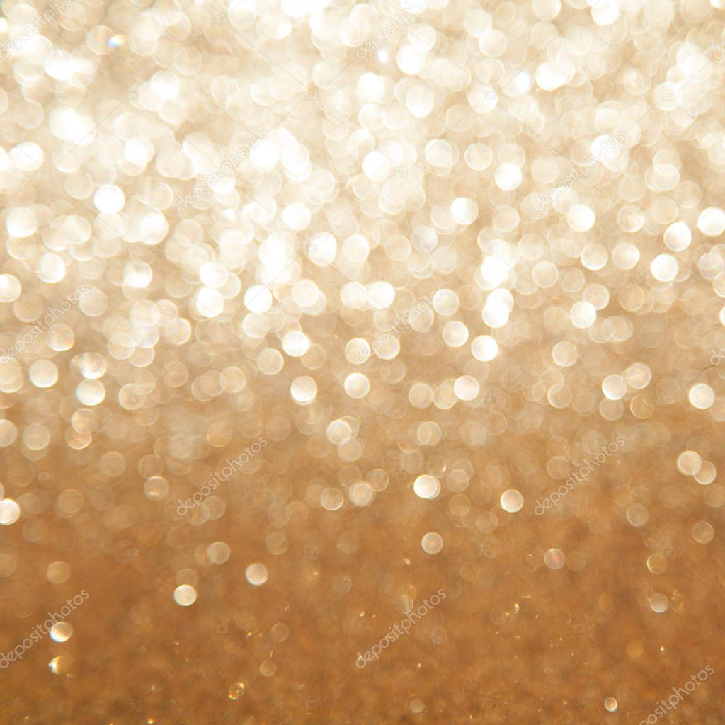 gold glitter texture abstract background. Bokeh circles for Chri