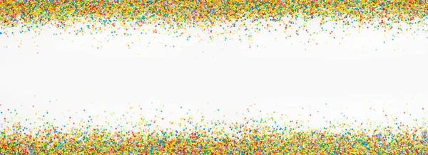 Frame gemaakt van gekleurde confetti. Witte achtergrond — Stockfoto
