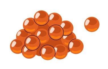 Beyaz arka planda somon balığı tatlısı, vektör illüstrasyonu.