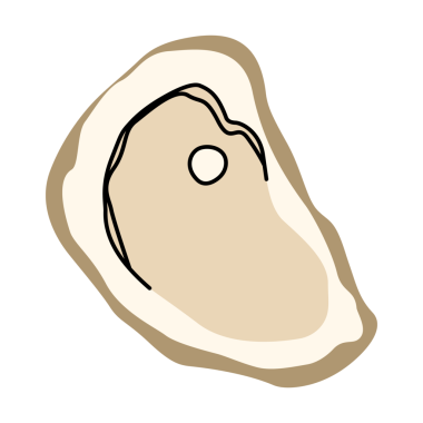 Beyaz arka planda istiridye 2 şirin, vektör illüstrasyonu.