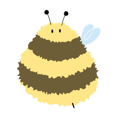 Beyaz arkaplan üzerinde 10 sevimli arı, vektör illüstrasyonu.