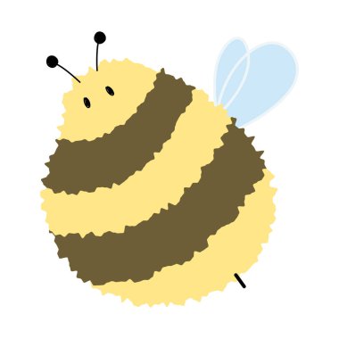 Beyaz arkaplan üzerinde 17 sevimli arı, vektör illüstrasyonu.